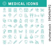 a set of simple outline medical ... | Shutterstock .eps vector #590496992