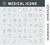 a set of simple line medical... | Shutterstock .eps vector #644824225