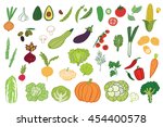 vegetables graphic color set | Shutterstock . vector #454400578