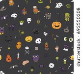 icons and halloween objects... | Shutterstock .eps vector #692550208