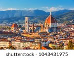 View of Florence, Ponte Vecchio, Palazzo Vecchio and Florence Duomo, architecture,landmark and Florence skyline view from Piazzale Michelangelo, Italy