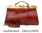 Big Brown Leather Gladstone Bag
