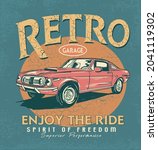 retro garage.enjoy the ride... | Shutterstock .eps vector #2041119302