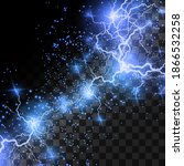 light effect of blue lightning. ... | Shutterstock .eps vector #1866532258