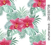 tropical background with red... | Shutterstock .eps vector #284330738
