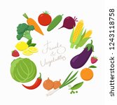 fresh vegetables around the... | Shutterstock .eps vector #1243118758