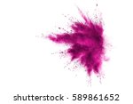 Pink Powder Explosion On White...