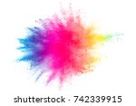 Freeze motion of colored powder ...