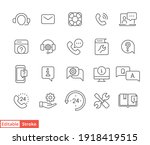 help and support line icon set. ... | Shutterstock .eps vector #1918419515