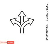 3 arrow way line icon. simple... | Shutterstock .eps vector #1985701652