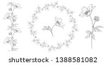 vector floral black and white... | Shutterstock .eps vector #1388581082