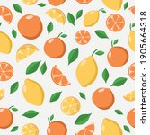 bright citrus seamless pattern. ... | Shutterstock .eps vector #1905664318