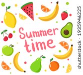 vector set with fruits. summer... | Shutterstock .eps vector #1935946225