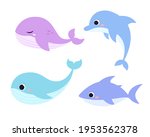 vector set of simple ocean... | Shutterstock .eps vector #1953562378