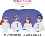 virtual reality concept with... | Shutterstock .eps vector #2106138185
