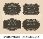 set of vintage label dark brown ... | Shutterstock .eps vector #2150332615