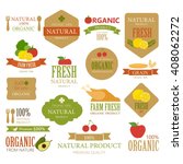 set of fresh organic label and... | Shutterstock .eps vector #408062272