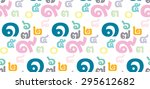 thai alphabet number seamless... | Shutterstock .eps vector #295612682