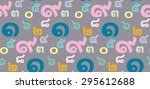 thai alphabet number seamless... | Shutterstock .eps vector #295612688
