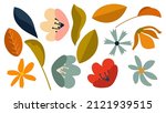 vector set of simple leaves and ... | Shutterstock .eps vector #2121939515