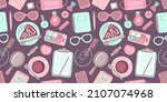 fashion seamless pattern with... | Shutterstock . vector #2107074968