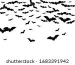 scary black bats flock isolated ... | Shutterstock .eps vector #1683391942
