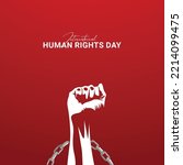 10 December, Human Rights Day, barbed wire with hands concept, suitable design for banner, poster, vector illustration