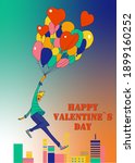 valentine's day guy flies with... | Shutterstock . vector #1899160252