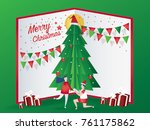 merry christmas card concept... | Shutterstock .eps vector #761175862
