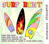 surf rent vector banner.... | Shutterstock .eps vector #392618935