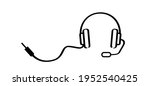 headphones withe plug  headsets ... | Shutterstock .eps vector #1952540425