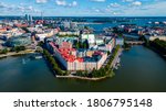 Small photo of Aerial city view focused at the diverging buildings in Helsinki