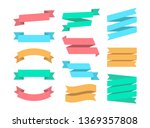 ribbons set of 12 bunners.... | Shutterstock .eps vector #1369357808