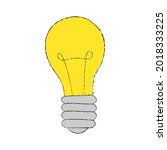 bulb icon. idea icon. draw... | Shutterstock .eps vector #2018333225