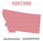 a dot map of montana state... | Shutterstock .eps vector #1043399935