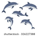 Set Of Five Cute Dolphins....
