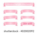 set of light pink ribbon... | Shutterstock .eps vector #402002092