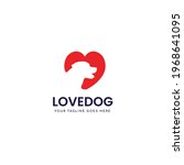 dog logo template   vector love ... | Shutterstock .eps vector #1968641095