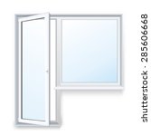 realistic open plastic window... | Shutterstock .eps vector #285606668