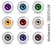 Set Of Multicolored Eye Balls.