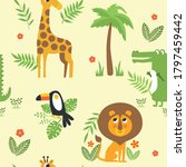 seamless kids pattern with... | Shutterstock .eps vector #1797459442