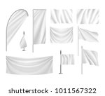 set white flags  banners ... | Shutterstock .eps vector #1011567322