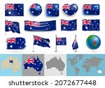 australia flags of various... | Shutterstock .eps vector #2072677448