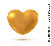 gold 3d glossy heart isolated... | Shutterstock .eps vector #2095142905