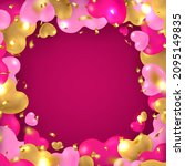 golden and pink glossy 3d... | Shutterstock .eps vector #2095149835