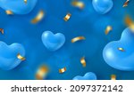 realistic heart shaped balloons ... | Shutterstock .eps vector #2097372142