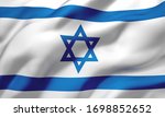 Flag Of Israel Blowing In The...