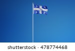 Quebec Flag Waving Against...