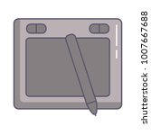 designer tablet with pencil... | Shutterstock .eps vector #1007667688