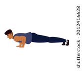 man exercising push ups training | Shutterstock .eps vector #2012416628